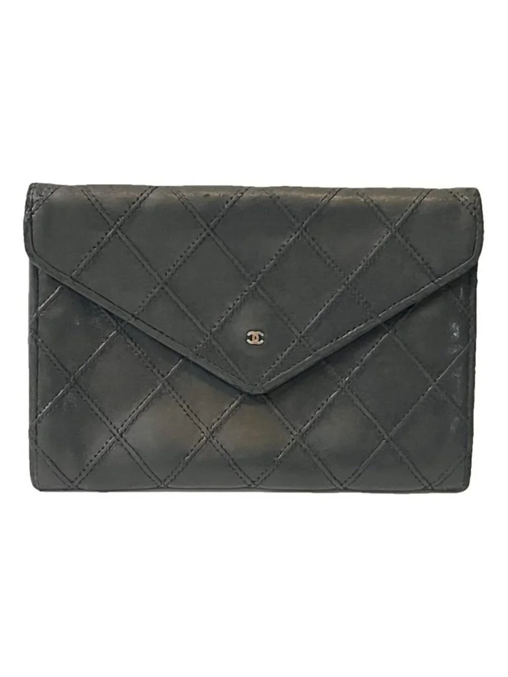 Vintage CHANEL Black leather chanel purse - made in France